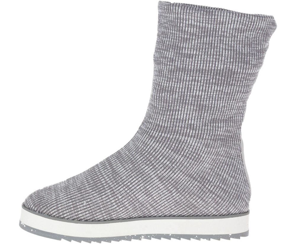 Merrell Boots Grey - Juno Knit Pull On - Womens 95TOCEMQH